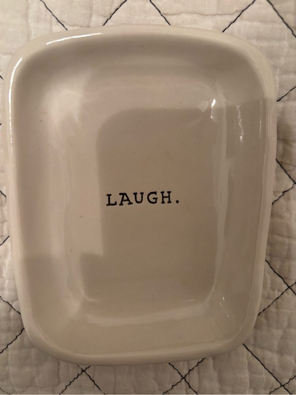Rae Dunn by Magenta trinket/ soap dish Laugh